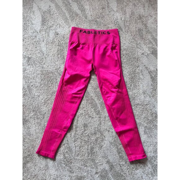 Fabletics Sync Seamless High Waisted Mesh 7/8 Hot Pink Leggings Womens Size S - Picture 4 of 9